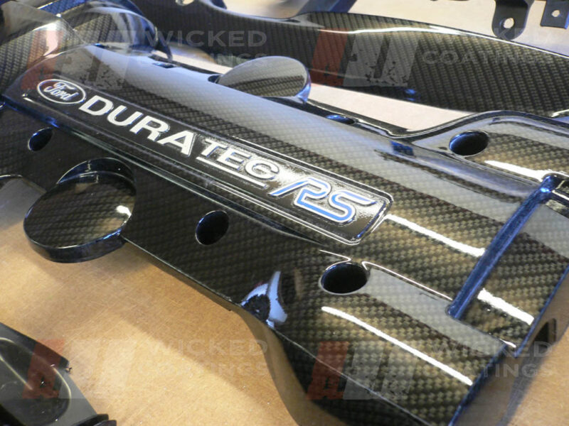 Ford Focus RS engine cover carbon dipped