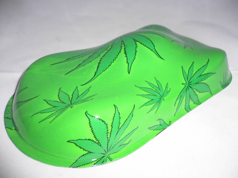 cannabis on bright green
