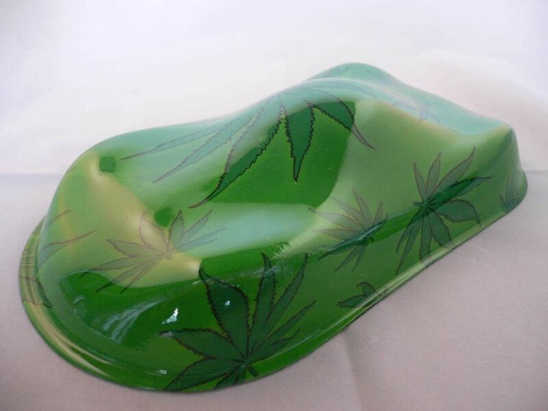 cannabis on bright green