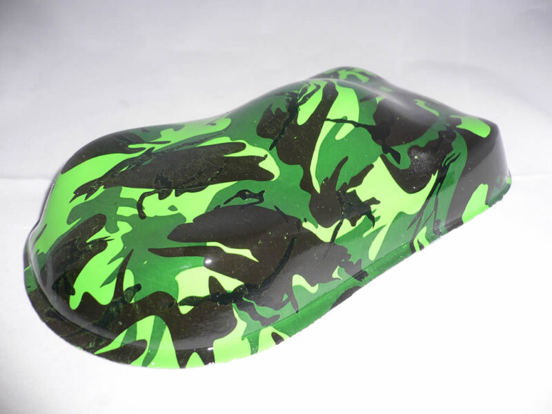 green camo on bright green