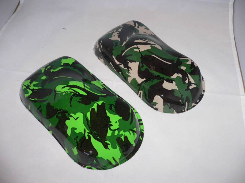 green camo over beige and bright green