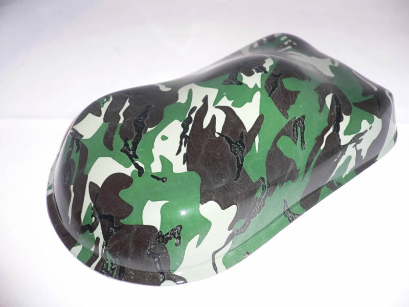green camo over white base
