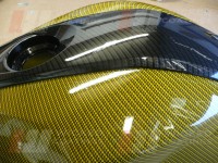 3 piece motorcycle tank carbon and carbon kevlar dip