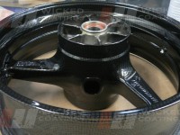 carbon dipping on Honda CBR 600 motorcycle rear wheel