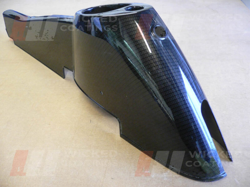 kit car tunnel interior, carbon dipping on black base