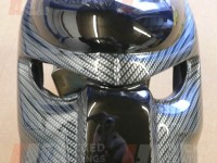 motorcycle headlight cover with silver carbon dipping on black base