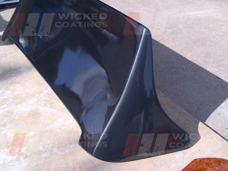 Toyota Starlet rear spoiler painted body colour with carbon dipped panel
