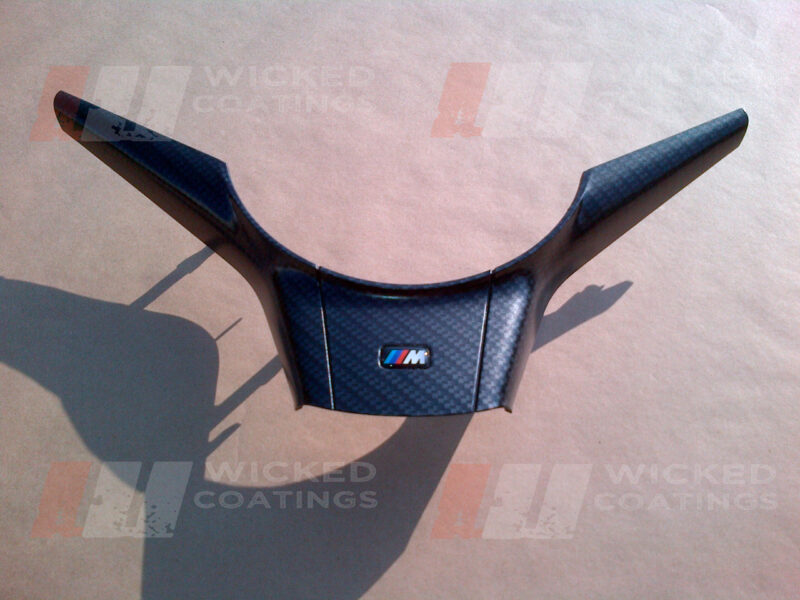BMW M5 steering wheel trim in satin carbon effect