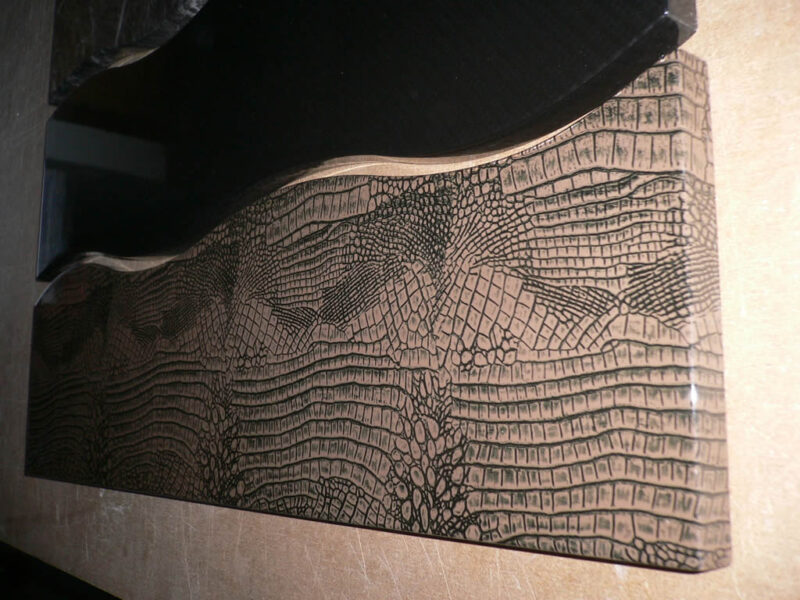 Crocodile skin and Carbon dipped chest of draw fronts