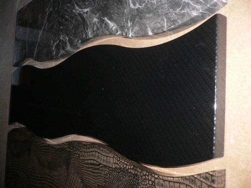 Marble and Carbon dipped chest of draw fronts