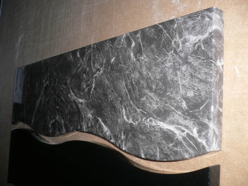 Marble and Carbon dipped chest of draw fronts