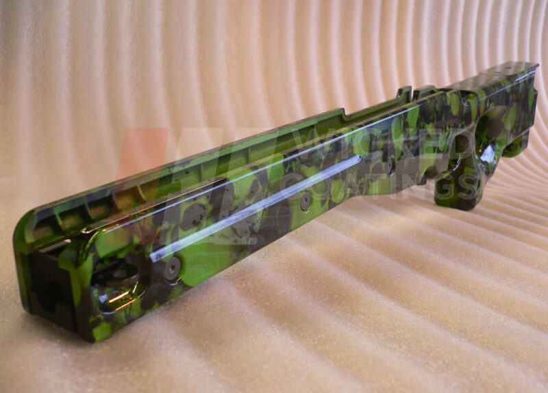 Air Soft Gun; Skulls over bright green base