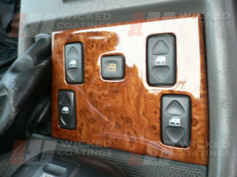 Walnut burl water transfer printing on car interior part