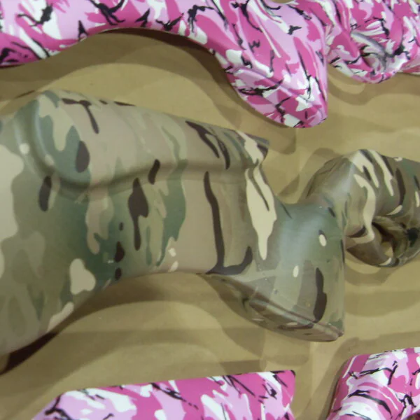Pink camo and military camo guns