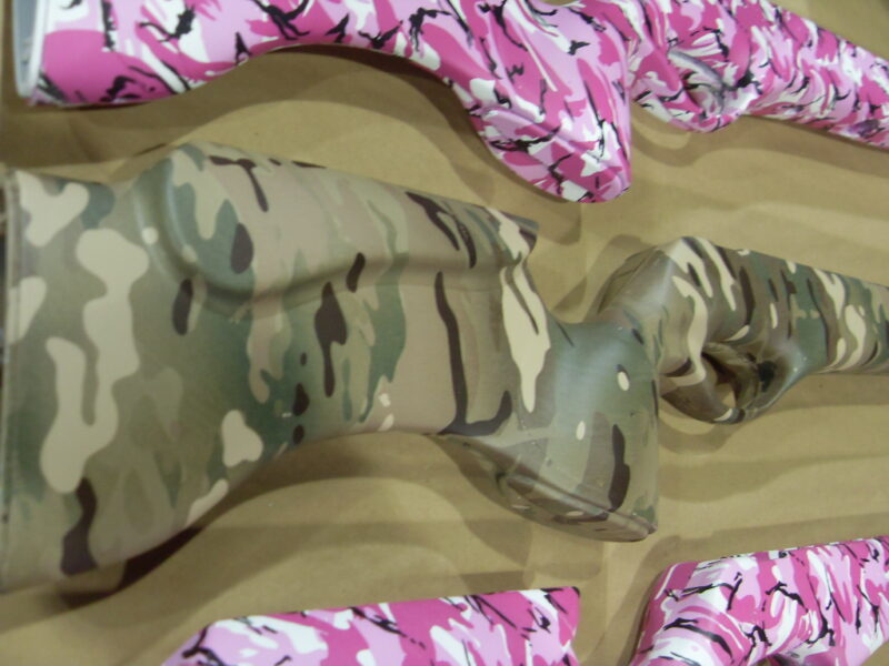Pink camo and military camo guns