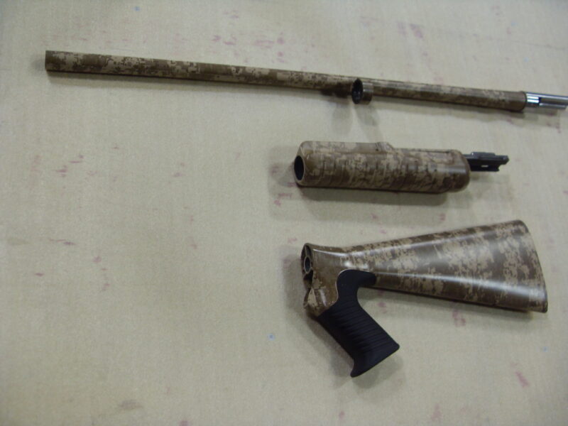 Brown camo dipped gun stock