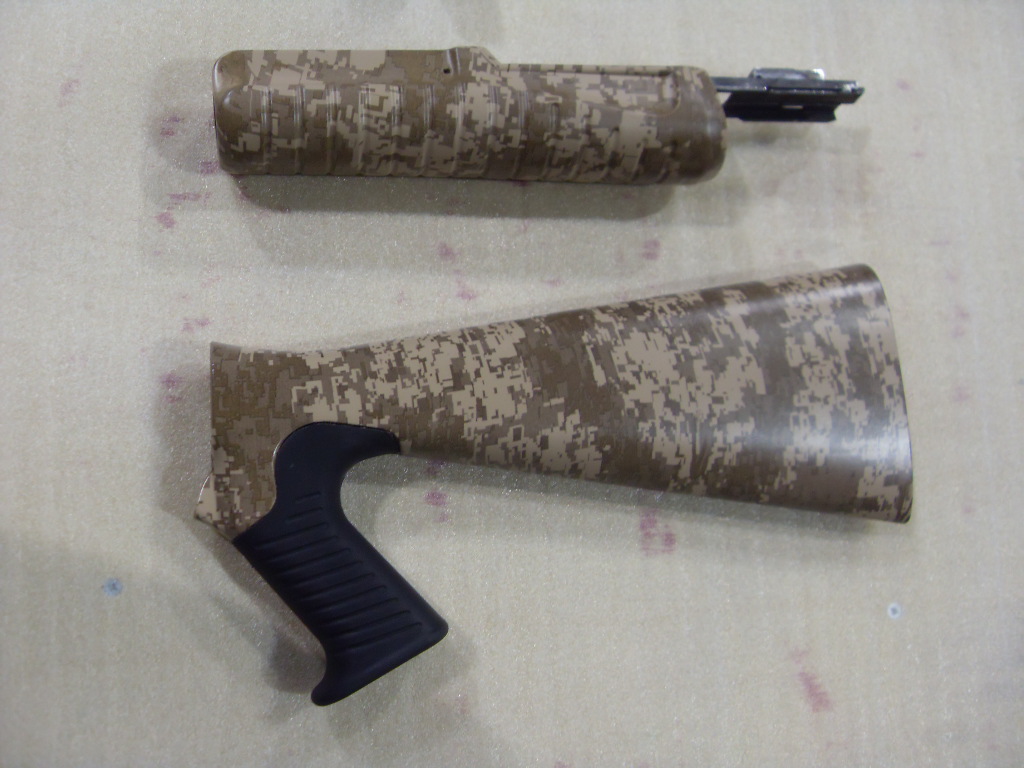 Brown camo dipped gun stock