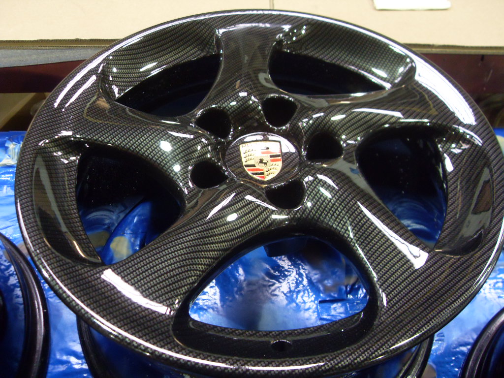 Porsche Carrera carbon dipped alloy wheels set