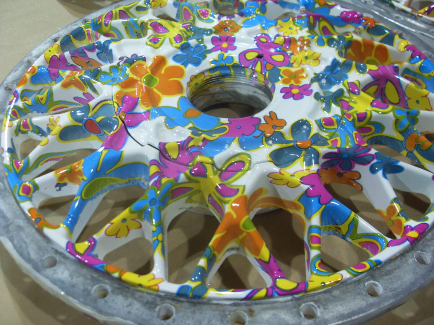 Car parts custom dipped in flowers