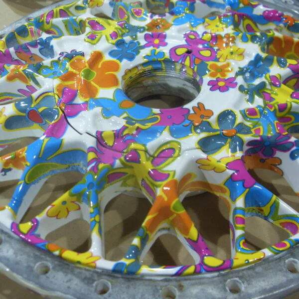 Car parts custom dipped in flowers