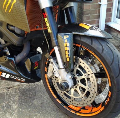 Wheel close up of carbon dipped wheel