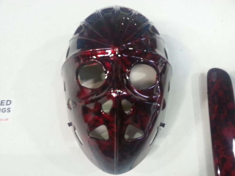 Hockey Mask Coated In Skull Hydrographic Film Painted Red