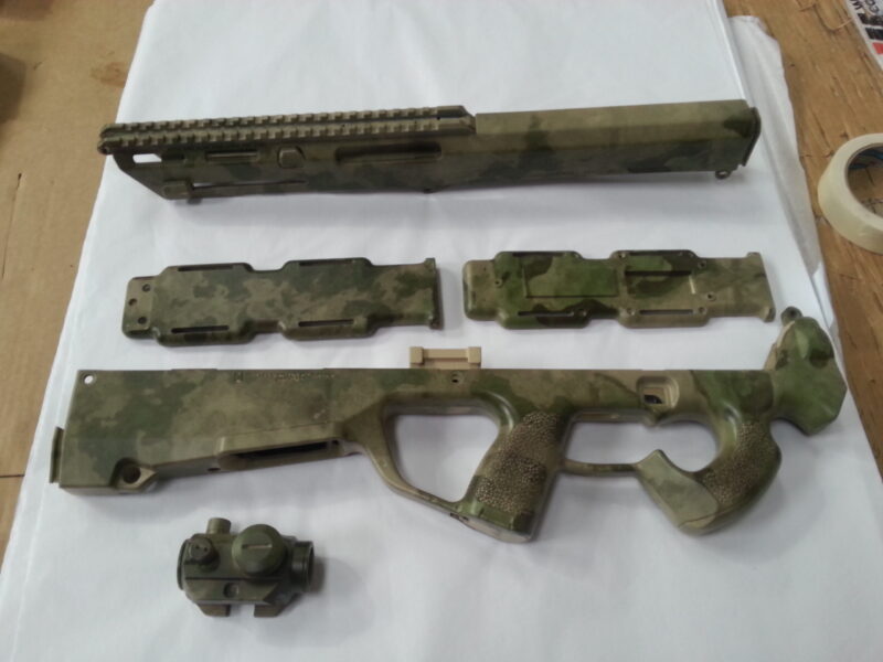 Gun Elements Coated In Military Camouflage Hydrographic Film