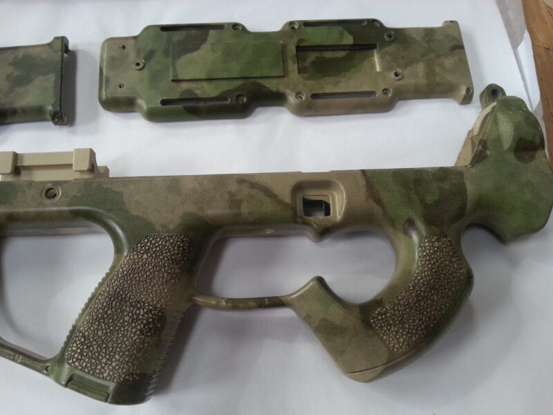 Gun Elements Coated In Military Camouflage Hydrographic Film