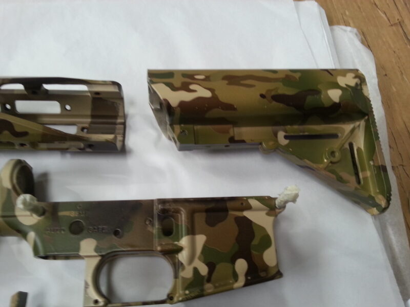 Gun Elements Coated In Military Camouflage Hydrographic Film