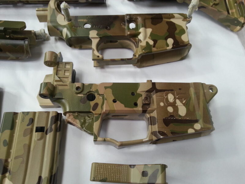 Gun Elements Coated In Military Camouflage Hydrographic Film