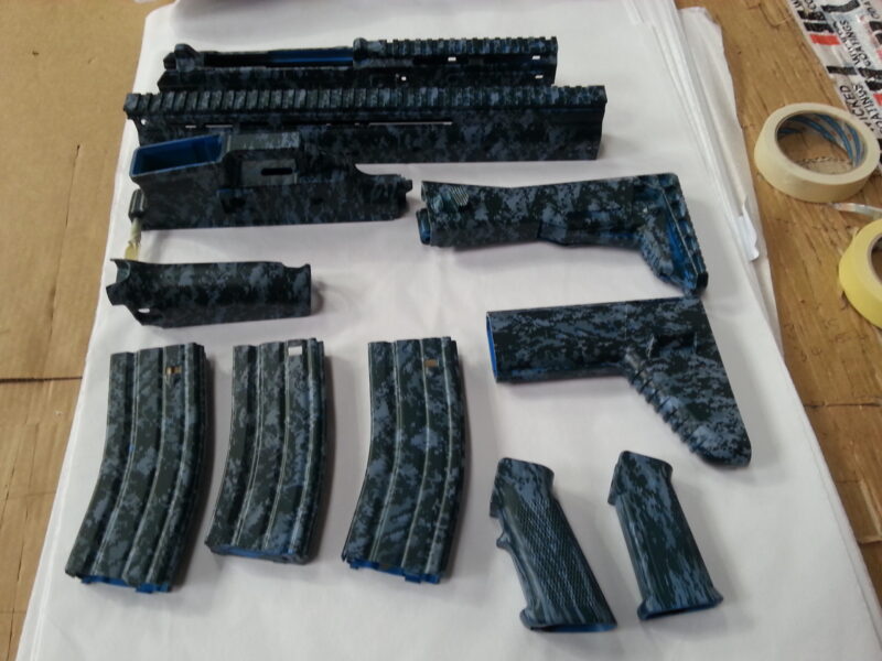 Gun Elements Coated In Camouflage Hydrographic Film