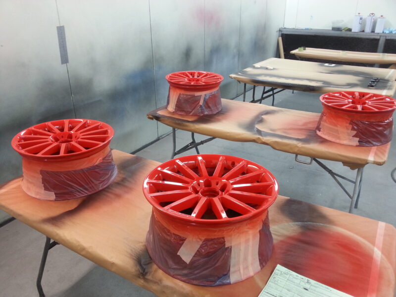 Mercedes AMG alloy Wheels Painted Red