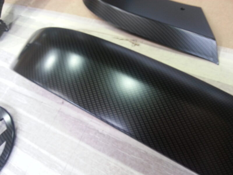VW Exterior Various Parts Coated In Carbon Fibre Hydrographic Film Painted Black