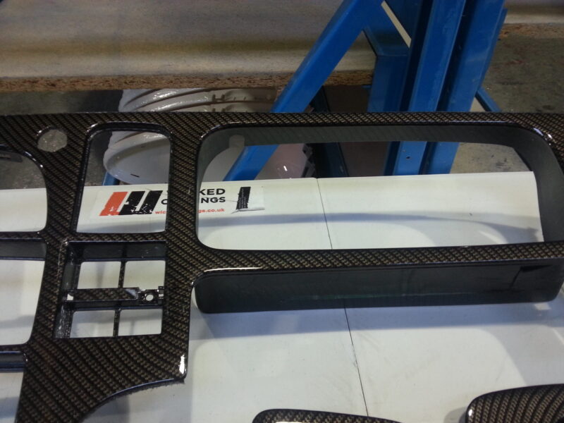 Car Interior Various Elements Coated In Carbon Fibre Hydrographic Film Painted Black