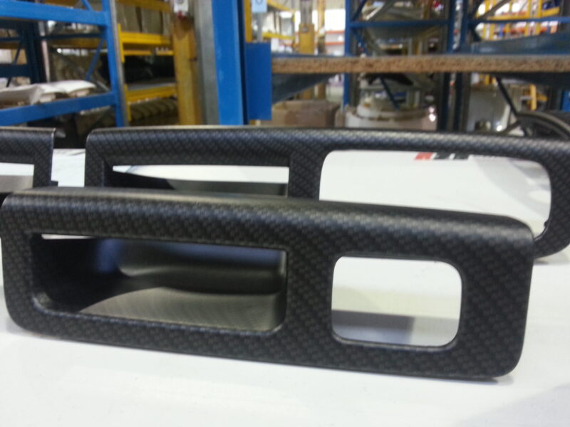 Car Interior Various Elements Coated In Carbon Fibre Hydrographic Film Painted Black
