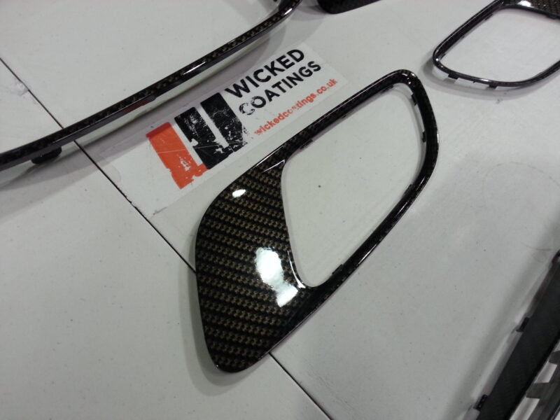 BMW M3 Interior Various Parts Coated In Carbon Fibre Hydrographic Film Painted Black