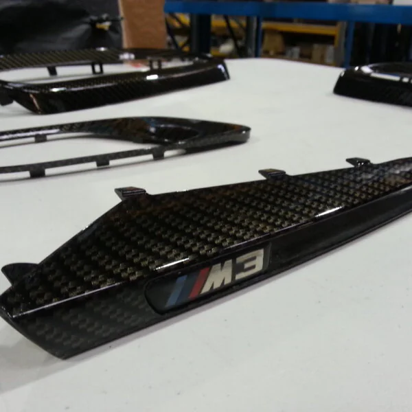 BMW M3 Interior Various Parts Coated In Carbon Fibre Hydrographic Film Painted Black