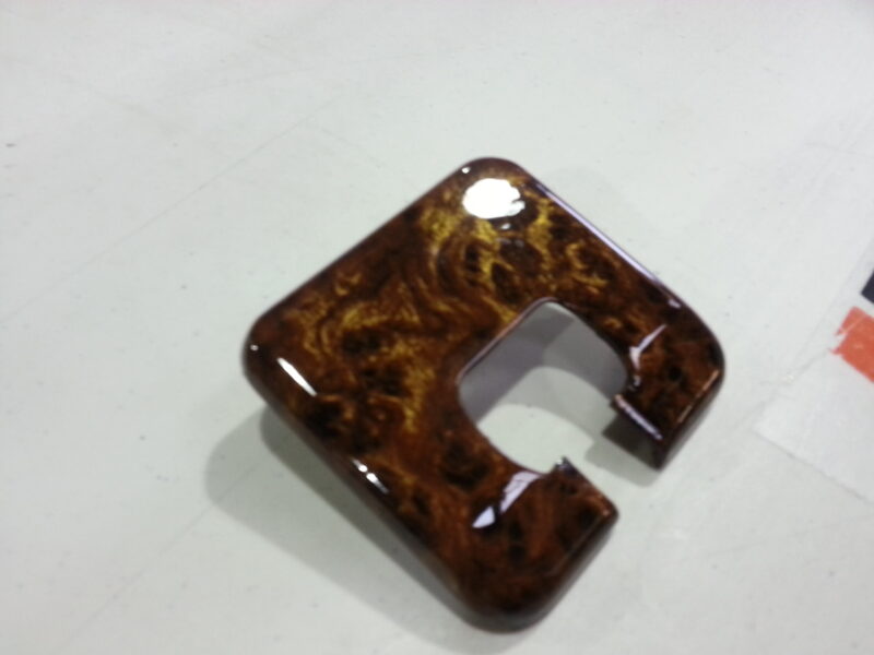 Car Interior Elements Coated In Wood Hydrographic Film