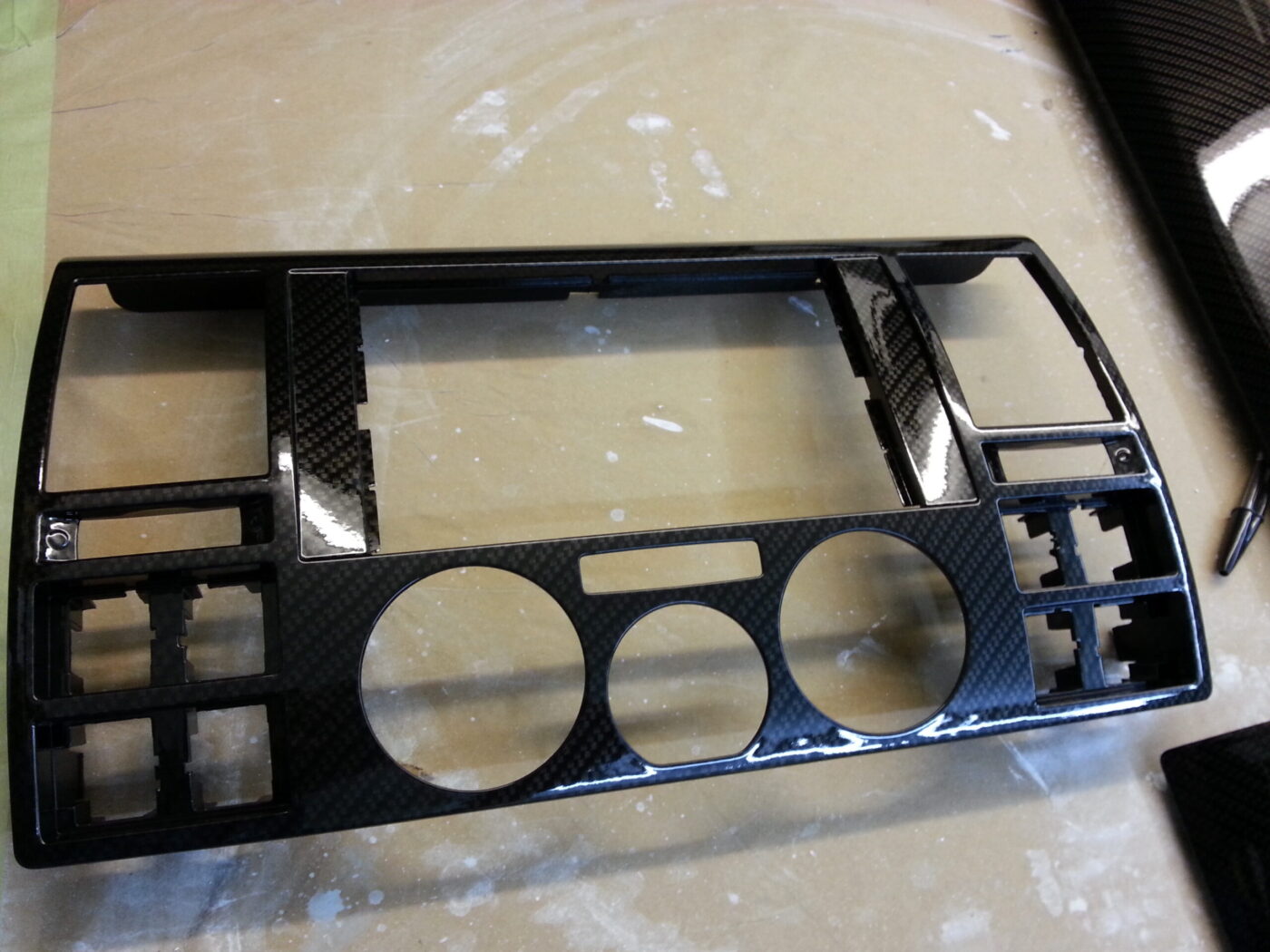 Car Interior Various Parts Coated In Carbon Fibre Hydrographic Film Painted Black