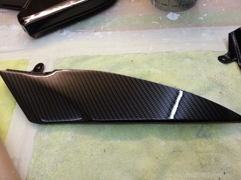 Car Interior Various Parts Coated In Carbon Fibre Hydrographic Film Painted Black