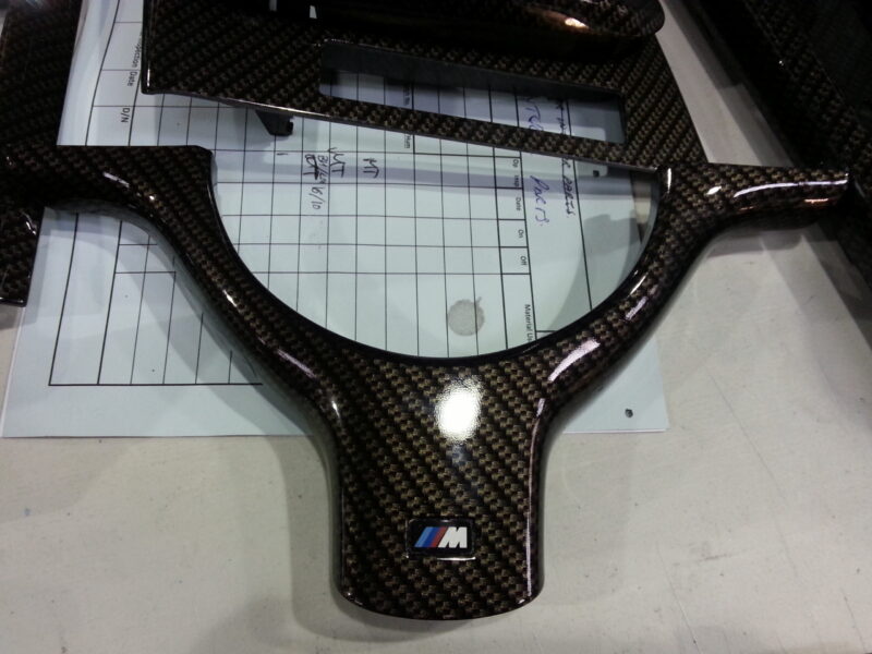 BMW M3 Interior Various Parts Coated In Carbon Fibre Hydrographic Film Painted Black