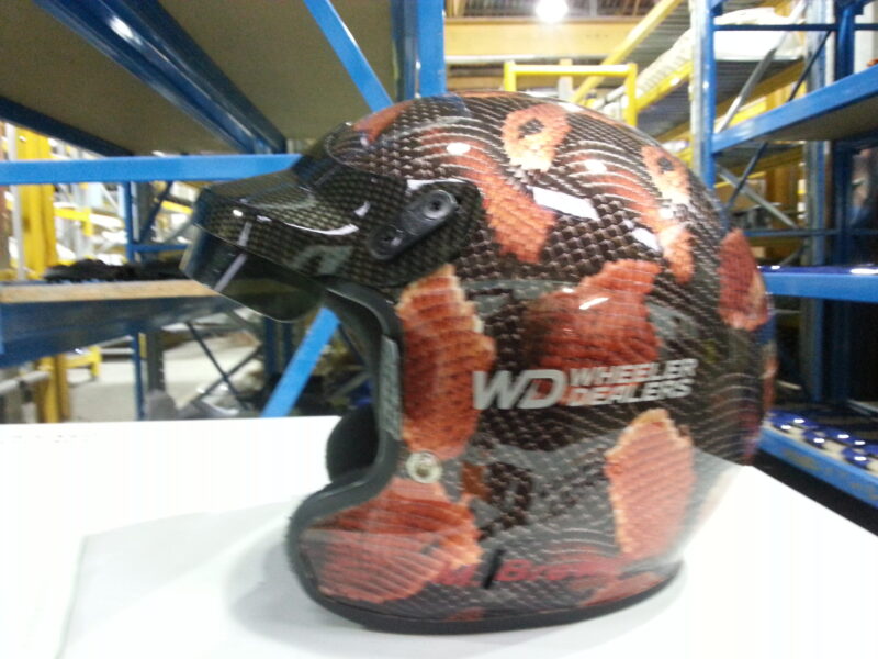 Motorbike Helmet Coated In Snake Skin