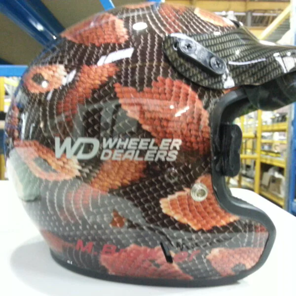 Motorbike Helmet Coated In Snake Skin