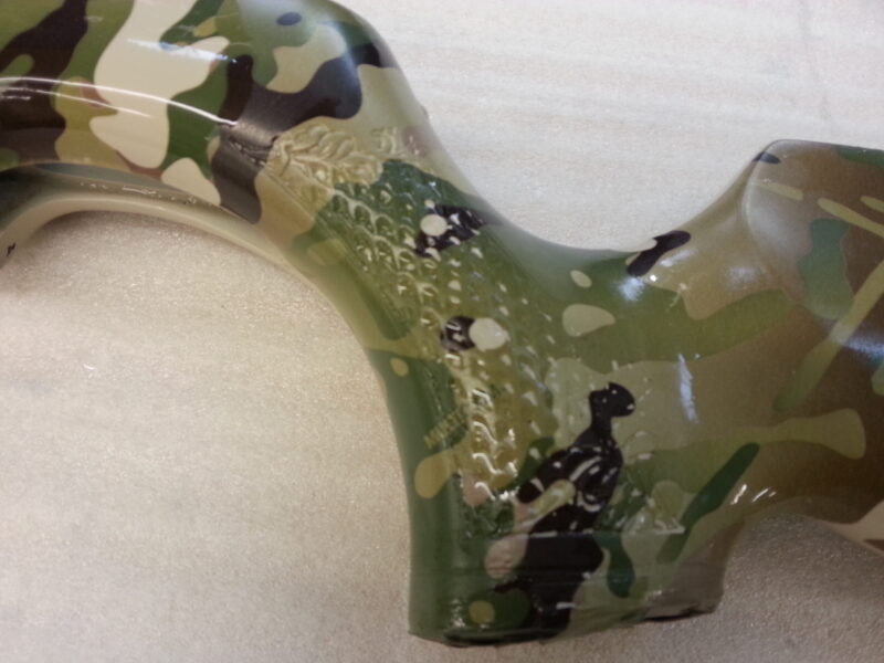 Gun Coated In Military Camouflage Hydrographic Film