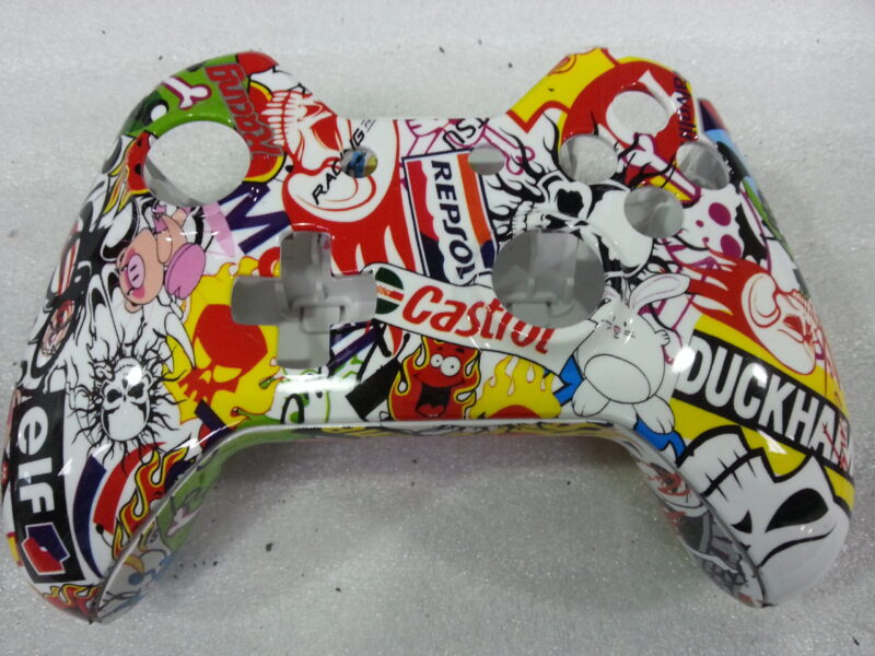 Gamepad Coated In Fancy Illusion Hydrographic Film