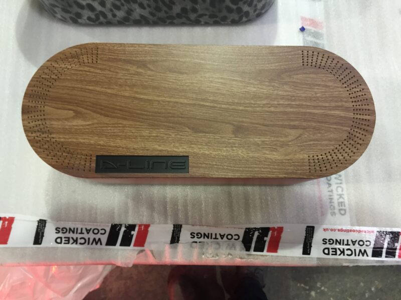 Speakers Coated In Wood And Panther Hydrographic Film