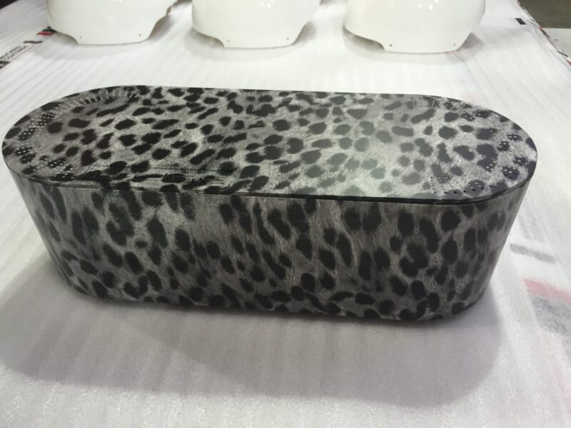 Speakers Coated In Wood And Panther Hydrographic Film