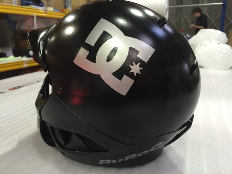 Motorbike Helmets Coated In Carbon Fibre Painted Black