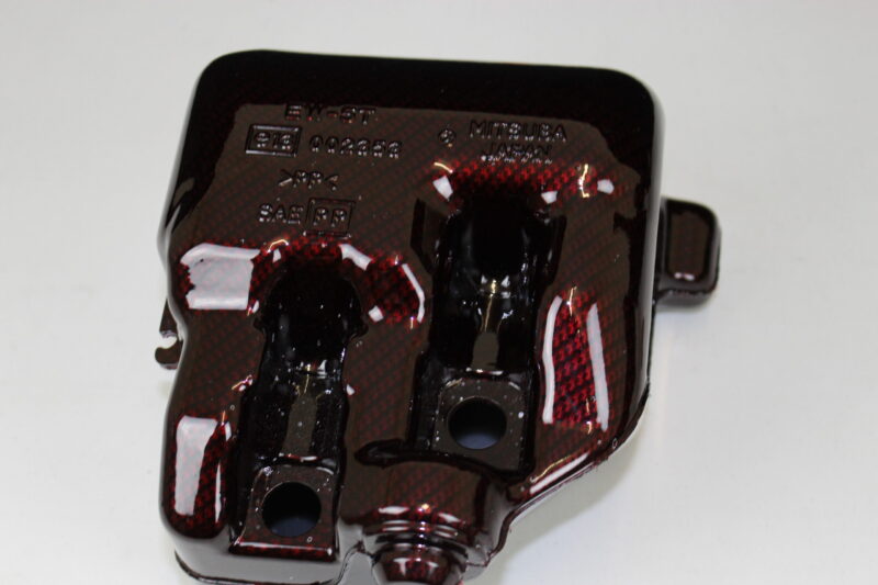 Engine Parts Coated In Carbon Fibre Painted Dark Red