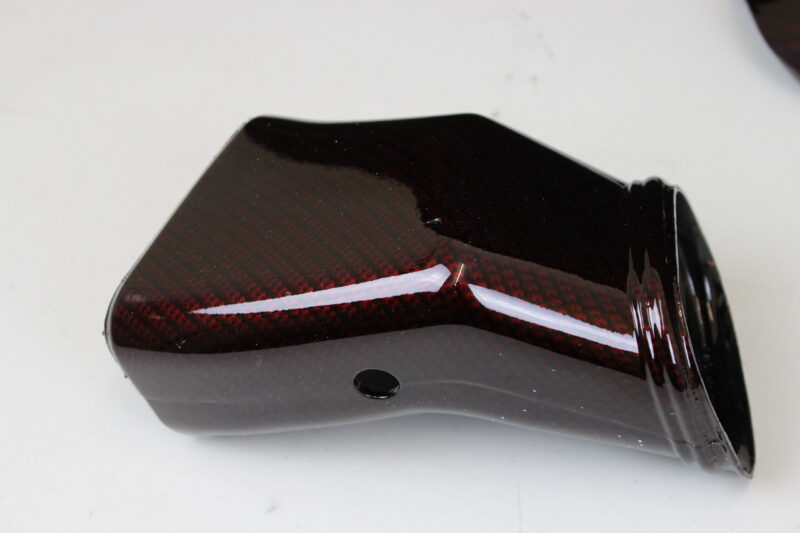 Engine Parts Coated In Carbon Fibre Painted Dark Red